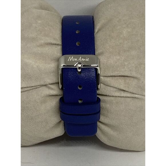 Mon Amie CBMA8501 Womens Blue Leather Strap Analog Dial Quartz Wrist Watch VK612